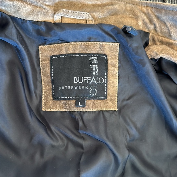 BUFFALO David Bitton brown leather jacket - sz L - Picture 13 of 14